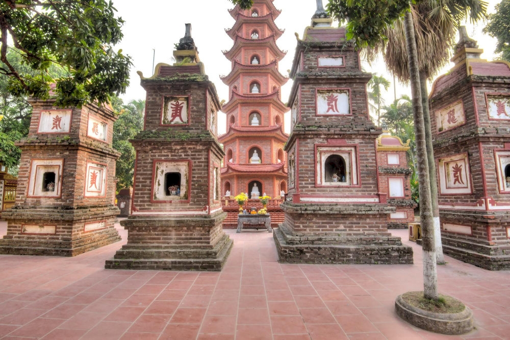 The 11-storey stupa stands as a beacon of spiritual balance
